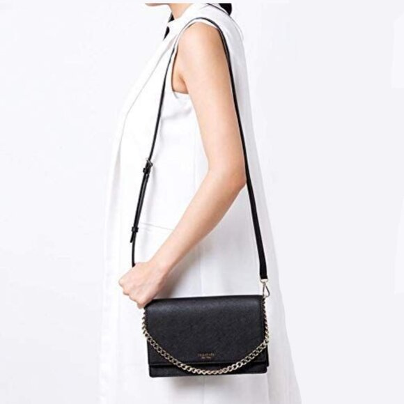 BNWT Kate Spade Black Convertible Chain Link Crossbody Bag - Picture 7 of 9